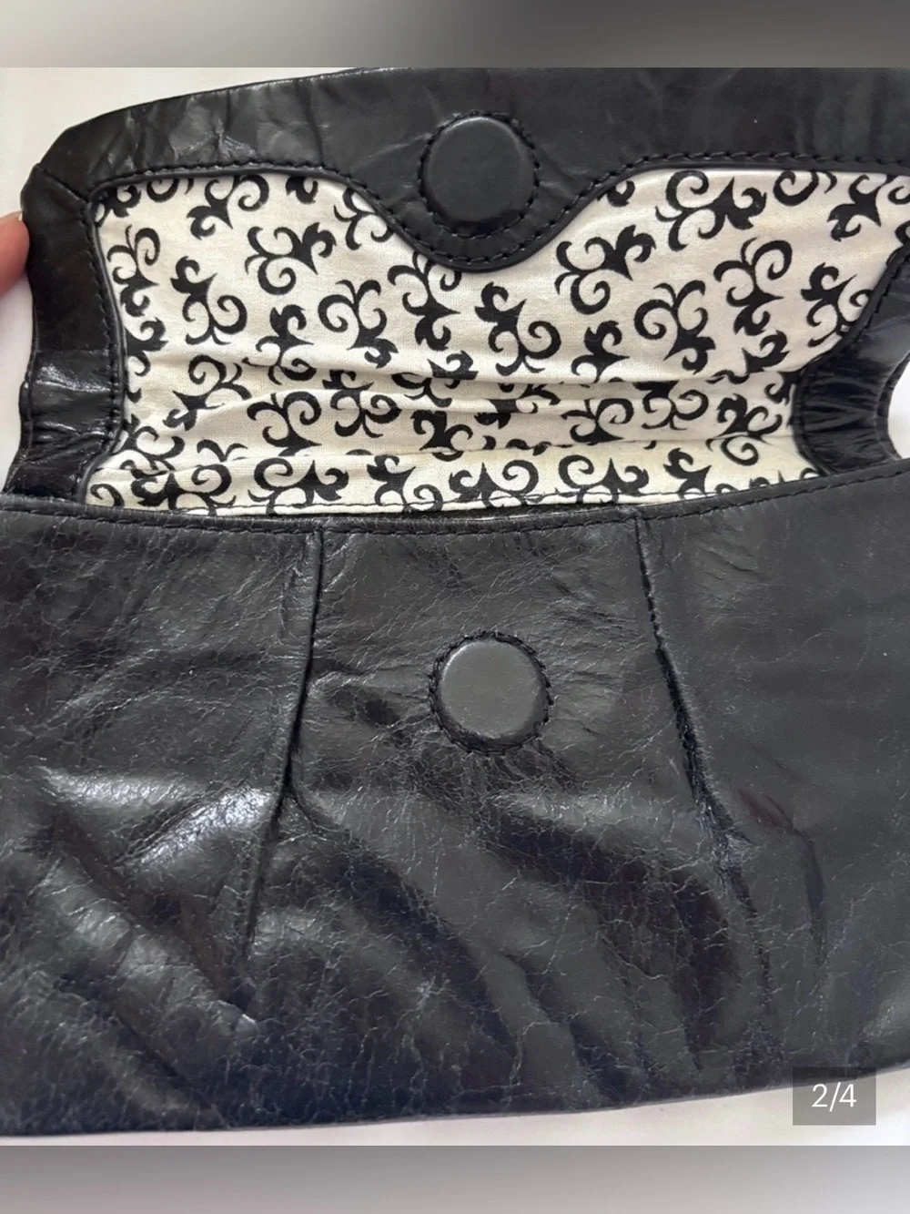 Hobo Black  Fold-Over Clutch Bag